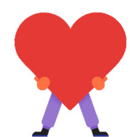 Gif animé coeur tenu